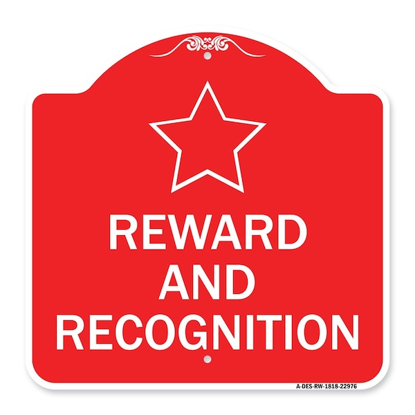 Signmission Designer Series Sign-Reward and Recognition, Red & White Aluminum Sign, 18" x 18", RW-1818-22976 A-DES-RW-1818-22976 - main